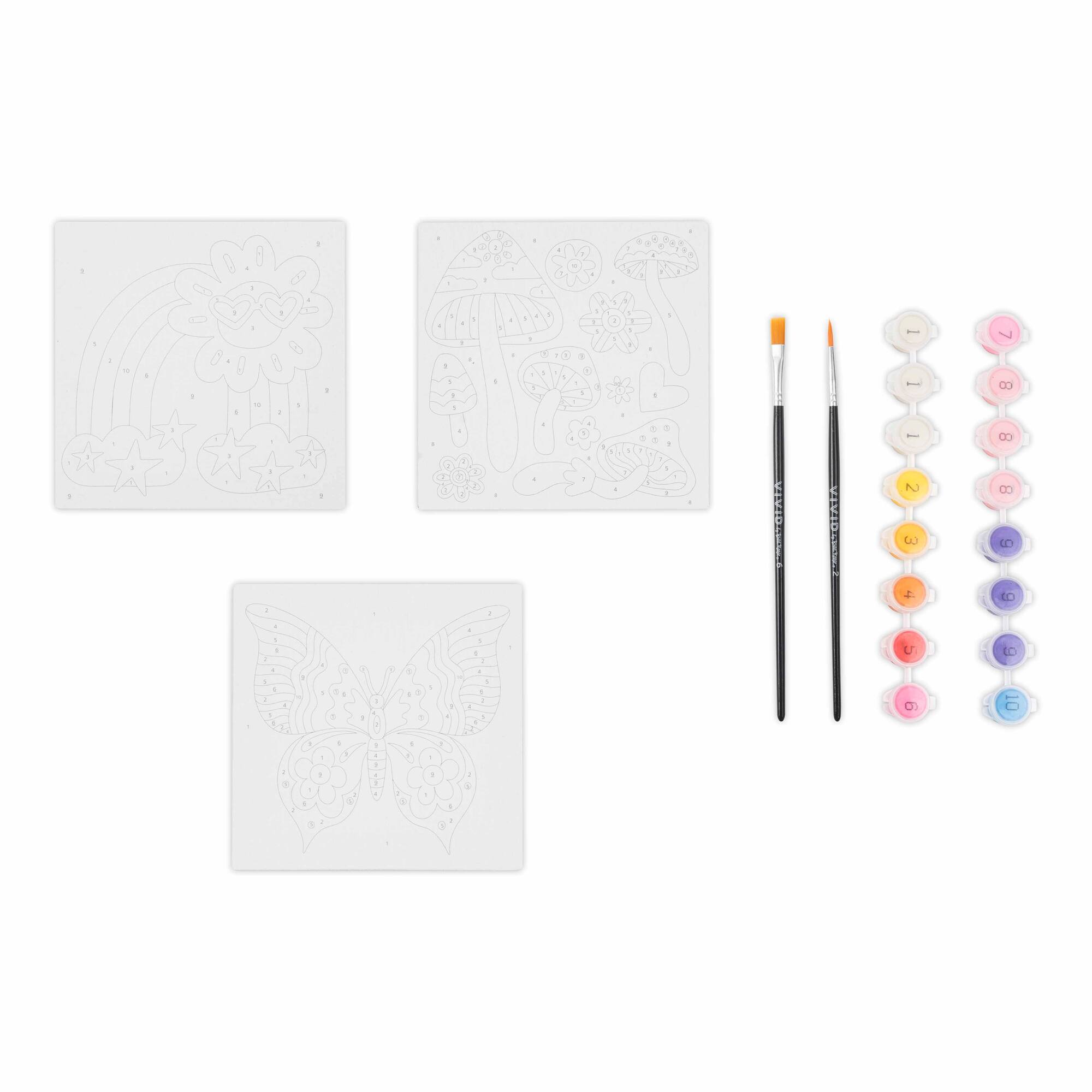 VIVID by Brea Reese® Retro Squares Acrylic Paint-by-Number Kit